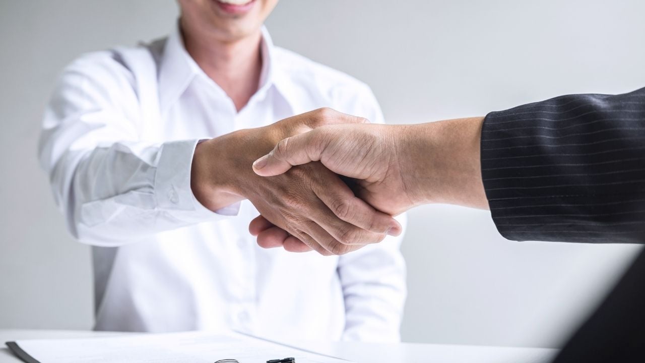 man shaking hands